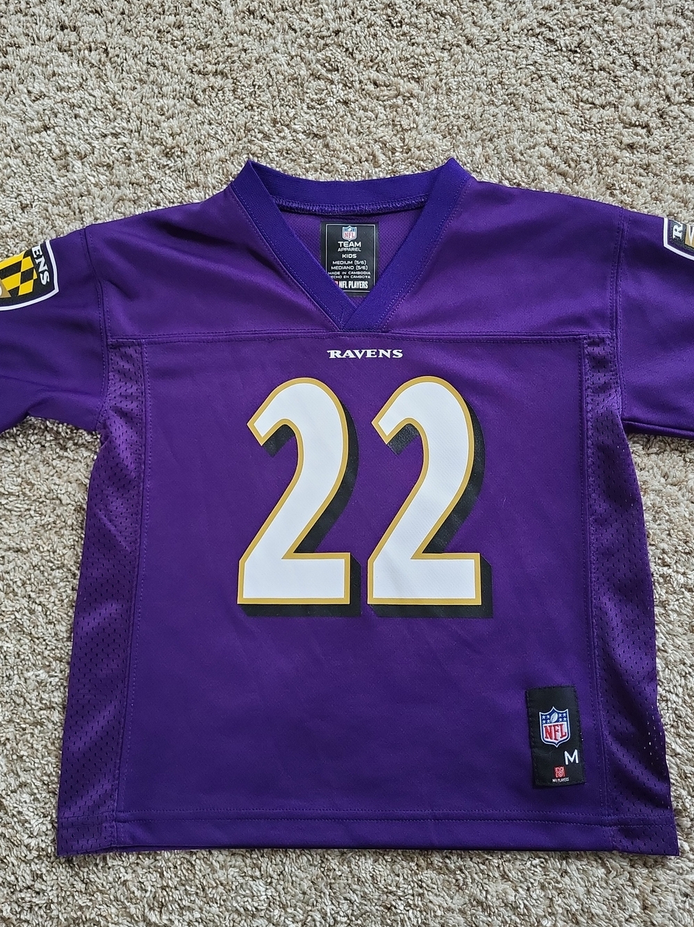 Baltimore Ravens Jimmy Smith #22 NFL Jersey Youth Kids Medium 5/6 Purple